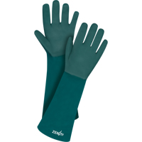 Gants verts &agrave; double enduit, 18" lo, PVC, Doublure en Jersey de coton, 70 mils Action Paper