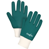 Gants verts &agrave; double enduit, 10" lo, PVC, Doublure en Jersey de coton, 70 mils Action Paper