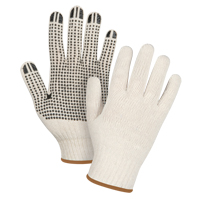 Heavyweight Dotted String Knit Gloves, Poly/Cotton, Single Sided, 7 Gauge, Large Action Paper