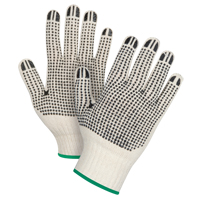 Heavyweight Double-Sided Dotted String Knit Gloves, Poly/Cotton, Double Sided, 7 Gauge, Medium Action Paper