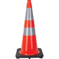 Traffic Cone, 28", Orange, 4" & 6" Reflective Collar(s) Action Paper