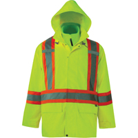 Journeyman 3-in-1 Safety Jackets, Polyester, High Visibility Lime-Yellow, Small Action Paper