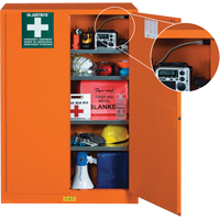 Emergency Preparedness Storage Cabinets, Steel, 4 Shelves, 65" H x 43" W x 18" D, Orange SEG861 | Action Paper