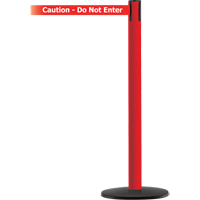 Advance TensaBarrier&reg; Barrier Post, Steel, 36" H, White/Red Tape, 7.5' Tape Length Action Paper