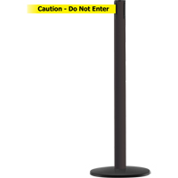 Advance TensaBarrier&reg; Barrier Post, Steel, 36" H, Black/Yellow Tape, 7.5' Tape Length Action Paper