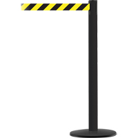 Advance TensaBarrier&reg; Barrier Post, Steel, 36" H, Black/Yellow Tape, 7.5' Tape Length Action Paper