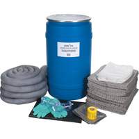 Large-Capacity Spill Kit, Universal, Drum, 30 US gal. Absorbancy Action Paper