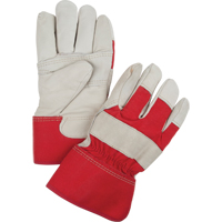 Red & White Winter-Lined Fitters Gloves, Large, Grain Cowhide Palm, Boa Inner Lining Action Paper