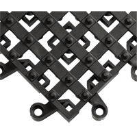 ErgoDeck&reg; Matting With Integrated No-Slip Cleats No. 553, PVC, 1-1/2' W x 1-1/2' L, 7/8" Thick, Black Action Paper