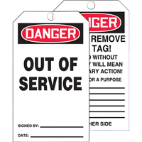 Tags By-The-Roll Safety Tags, Cardstock, 3" W x 6-1/4" H, English Action Paper