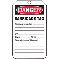 Safety Tags, Plastic, 3-1/4" W x 5-3/4" H, English Action Paper