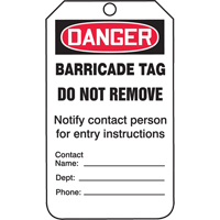 Safety Tags, Plastic, 3-1/4" W x 5-3/4" H, English Action Paper