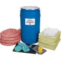Trousse de lutte contre les d&eacute;versements de premi&egrave;re qualit&eacute;, Mati&egrave;res dangereuses, Baril, Absorbance de 30 gal. US Action Paper