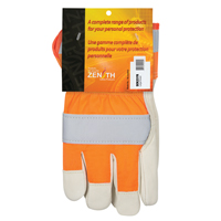 Orange High-Visibility Superior Warmth Fitters Gloves, Large, Grain Cowhide Palm, Thinsulate Inner Lining Action Paper