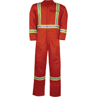 Unlined Hi-Vis Coveralls, Size Small, Orange Action Paper