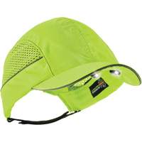 Skullerz&reg; 8960 Short Brim Bump Cap with LED Lighting, High Visibility Lime Green Action Paper