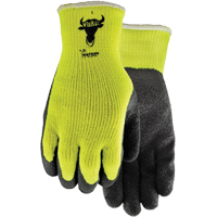 330 Visibull Gloves, 7/Small, Rubber Latex Coating, Polyester Shell Action Paper