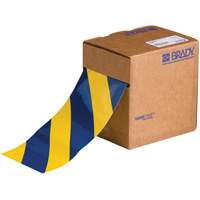 Ruban de marquage pour planchers ToughStripe, 4" x 100', Polyester, Bleu et jaune Action Paper