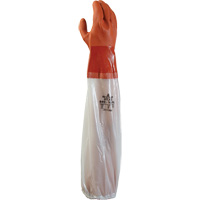 640 Chemical-Resistant Gloves, Size Medium, 25" L, PVC, Cotton Inner Lining, 43.3-mil Action Paper