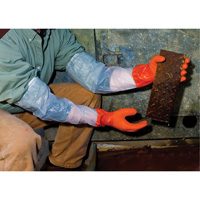 640 Chemical-Resistant Gloves, Size Medium, 25" L, PVC, Cotton Inner Lining, 43.3-mil Action Paper