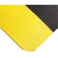 Tapis ondul&eacute; pour tableau de contr&ocirc;le no 702, 3' la x 10' lo, 1/4" &eacute;paisseur, Noir/Jaune, PVC Action Paper