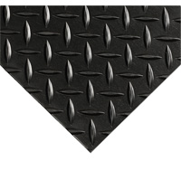 Tapis Diamond-Plate pour tableau de contr&ocirc;le no 701, 2' la x 10' lo, 1/4" &eacute;paisseur, Noir, PVC Action Paper