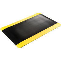 Tapis tr&egrave;s robuste pour panneau de contr&ocirc;le No 720, Ondul&eacute;, 3' x 10' x 5/8", Noir/Jaune, PVC Action Paper
