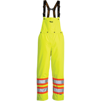 Journeyman Detachable Bib Safety Pants, Polyester, Small, High Visibility Lime-Yellow Action Paper