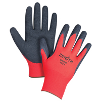 Black & Red Crinkle Grip Coated Gloves, 9/Large, Rubber Latex Coating, 13 Gauge, Polyester Shell Action Paper