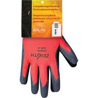 Coated Gloves, 10, Rubber Latex Coating, 13 Gauge, Polyester Shell Action Paper