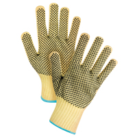 Gants tricot&eacute;s deux c&ocirc;t&eacute;s, sans couture, &agrave; pois, Taille T-Grand/10, Calibre 7, Rev&ecirc;tement PVC, Enveloppe en Kevlar, ASTM ANSI niveau A2/EN 388 niveau 3 Action Paper
