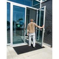 Outdoor Entrance Matting, Rubber, Scraper Type, Textured Pattern, 2' x 2-2/3', Black Action Paper