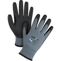 Gants enduits de premi&egrave;re qualit&eacute; ZX-30°, 8/Moyen, R&ecirc;vetement PVC, Calibre 15, Enveloppe en Nylon Action Paper