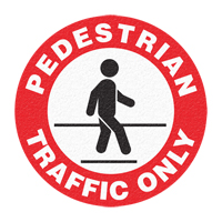 "Pedestrian Traffic Only" Floor Sign, Adhesive, English with Pictogram Action Paper