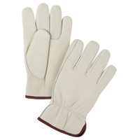 Premium Winter-Lined Driver's Gloves, Large, Grain Cowhide Palm, Fleece Inner Lining Action Paper