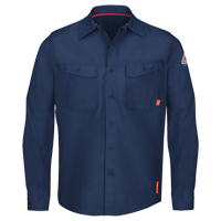 IQ Endurance&reg; Men's Work Shirts, Small, Navy Blue Action Paper