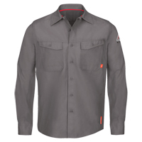IQ Endurance&reg; Men's Work Shirts, Small, Grey Action Paper