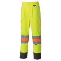 6009 Breathable Traffic Safety Pants, Polyester, X-Small, High Visibility Lime-Yellow Action Paper