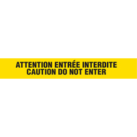 Rubans pour barricades, Bilingue, 3" la x 1000' lo, 3 mils, Noir sur jaune Action Paper