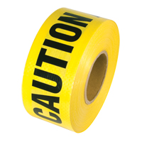 Ruban renforc&eacute; pour barricade, Anglais, 3" la x 500' lo, 5 mils, Noir sur jaune Action Paper