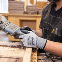 Gants r&eacute;sistants aux coupures, Taille Petit/7, Calibre 10, Rev&ecirc;tement Mousse de nitrile, Enveloppe en Dyneema, ASTM ANSI niveau A3/EN 388 niveau C Action Paper