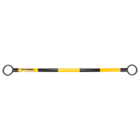 Barre t&eacute;lescopique pour barricade, Longueur d&eacute;ploy&eacute;e de 85", Noir/Jaune Action Paper