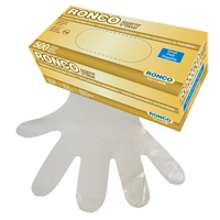 Disposable Glove, Small, Polyethylene, 1-mil, Powder-Free, Clear Action Paper