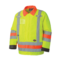 6037 Manteau de s&eacute;curit&eacute; imperm&eacute;able pour le contr&ocirc;le de la circulation, Polyester, Jaune lime haute visibilit&eacute;, T-petit Action Paper