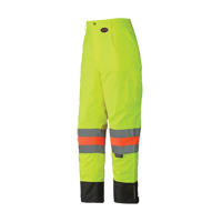 6039 Traffic Control Waterproof Safety Pant, Polyester, X-Small, High Visibility Lime-Yellow Action Paper