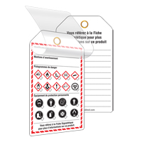 &eacute;tiquettes auto-plastifiantes pour le milieu de travail, Papier cartonn&eacute;, 3-3/8" la x 5-3/4" h, Français Action Paper