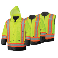 5021BB Waterproof 6-in-1 Safety Parka, High Visibility Lime-Yellow, 2X-Large Action Paper