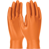 Grippaz Skins Ambidextrous Disposable Gloves, Small, Nitrile, 6-mil, Powder-Free, Orange Action Paper