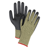 Black & Yellow Seamless Stretch Cut-Resistant Gloves, Size Small/7, 13 Gauge, Foam Nitrile Coated, Aramid Shell, ASTM ANSI Level A6 Action Paper