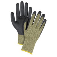 Gants &eacute;lastiques sans coutures r&eacute;sistants &agrave; la coupe noir & jaune, Taille 2T-Grand/11, Calibre 13, Rev&ecirc;tement Mousse de nitrile, Enveloppe en Aramide, ASTM ANSI niveau A6 Action Paper